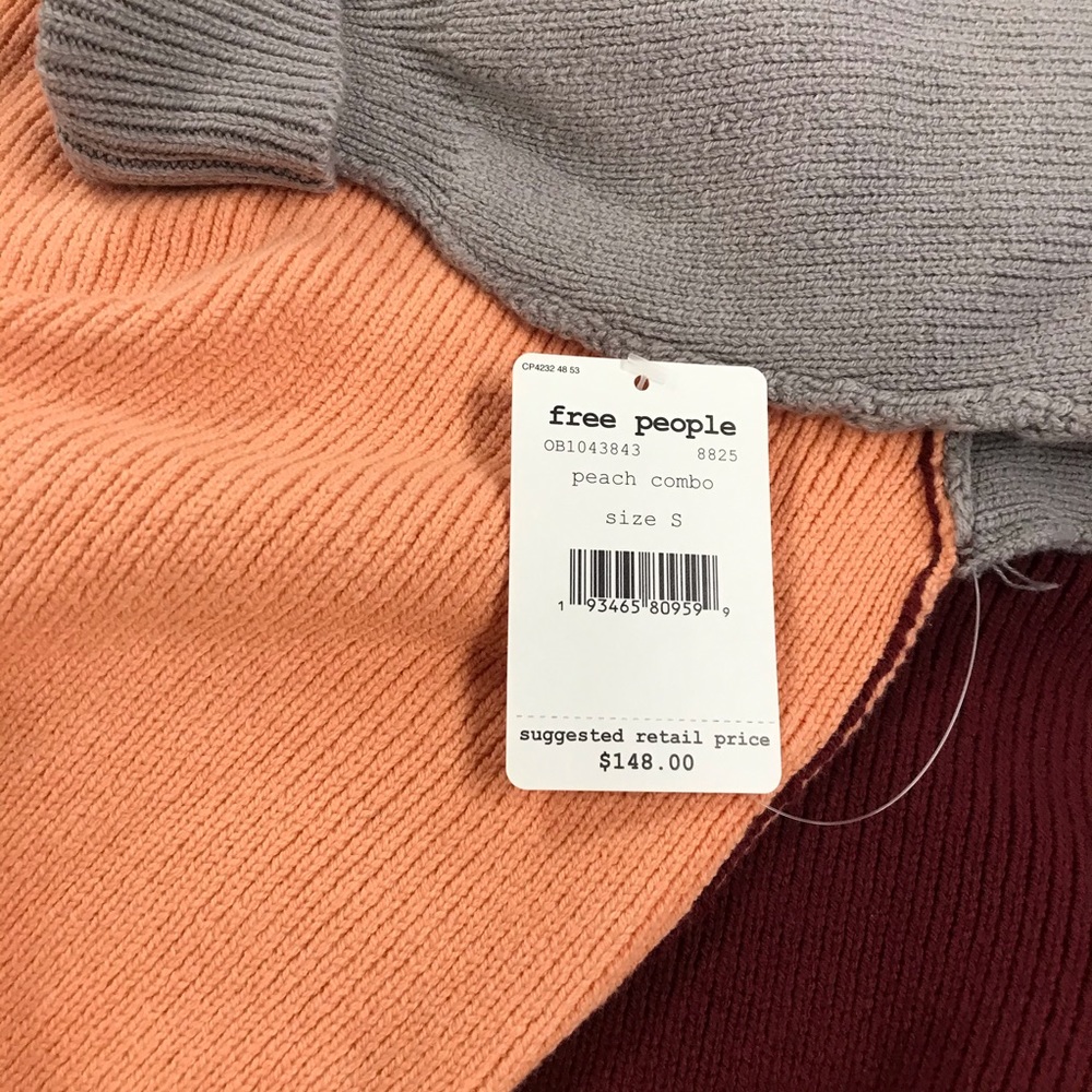 NWT Free People Easy Street Sweater Color Block - Picture 4 of 5